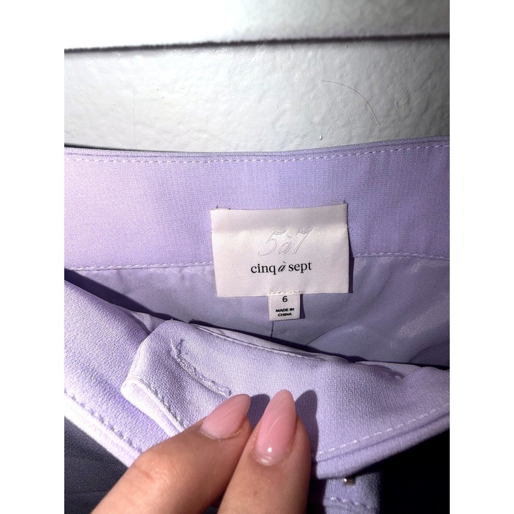 Cinq a Sept Lavender Tailored Shorts Womens Size 6 Lilac Purple High Waist Crepe - Picture 4 of 4